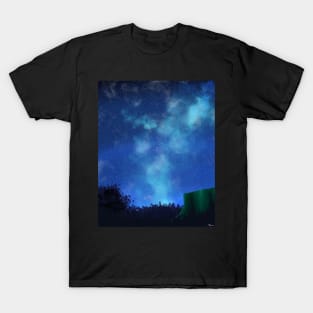 Night Time Nebula Galaxy Starry Sky Anime Painting T-Shirt